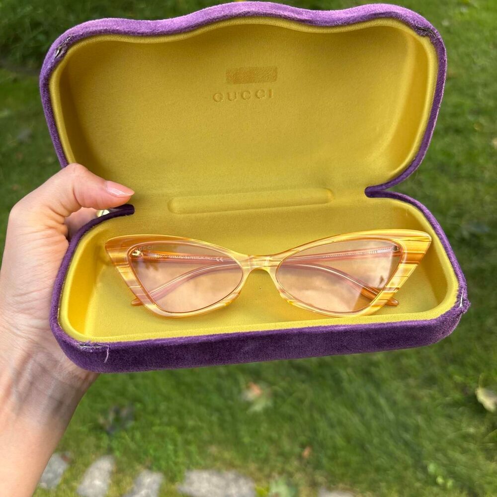Gucci yellow cat eye sunglasses